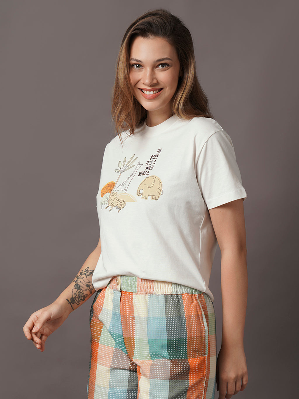 Women's 100% Organic Cotton Regular Fit Tshirt Natural