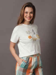 Women's 100% Organic Cotton Regular Fit Tshirt Natural