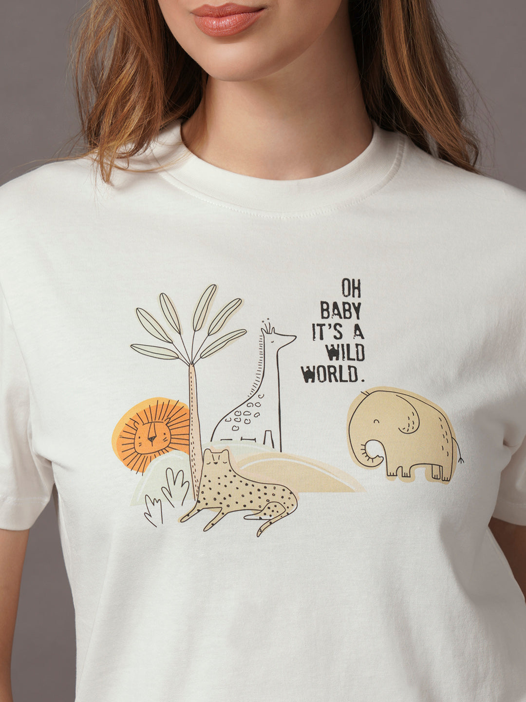 Women's 100% Organic Cotton Regular Fit Tshirt Natural