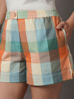 Women's Multi 100% Cotton Regular Fit Shorts
