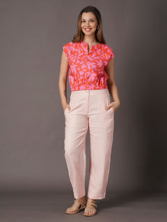 Women's Rose 100% Linen Regular Fit Pant
