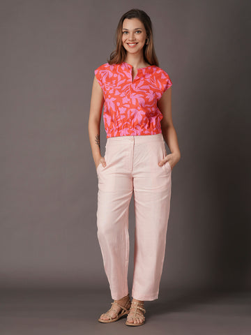 Women's Rose 100% Linen Regular Fit Pant