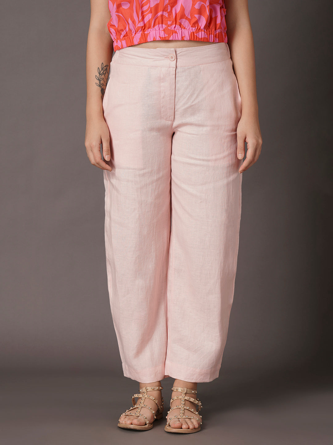 Women's Rose 100% Linen Regular Fit Pant