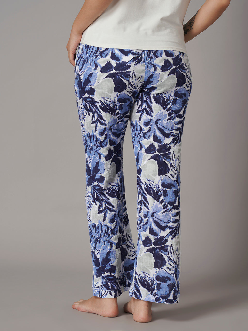 Women's Navy 100% Cotton Regular Fit Pyjama