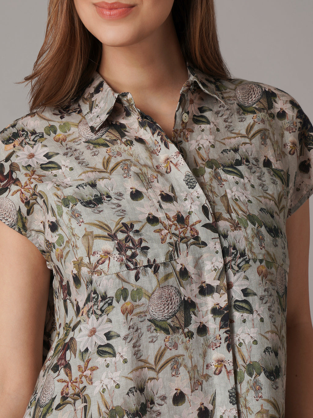 Women's 100% Linen Relax Fit Blouse Sage