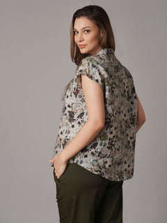 Women's 100% Linen Relax Fit Blouse Sage