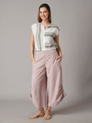 Women's Cotton Lycra Regular Fit Culotte Rose