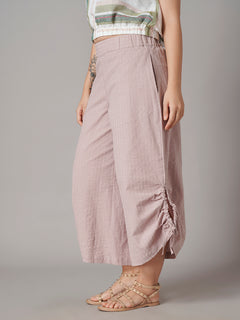 Women's Cotton Lycra Regular Fit Culotte Rose