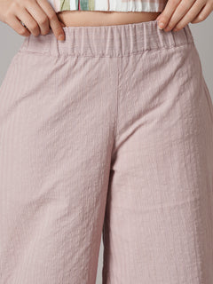 Women's Cotton Lycra Regular Fit Culotte Rose