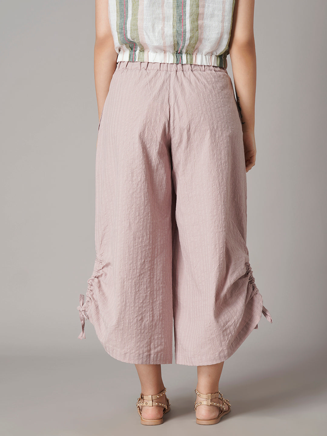 Women's Cotton Lycra Regular Fit Culotte Rose