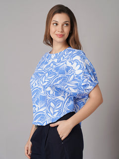 Women's 100% Cotton Regular Fit Blouse Blue