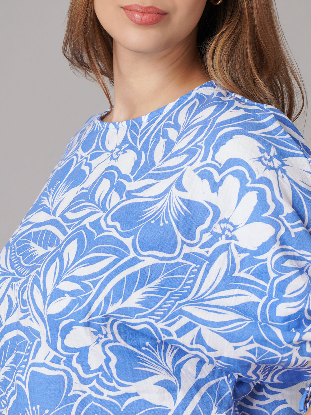 Women's 100% Cotton Regular Fit Blouse Blue