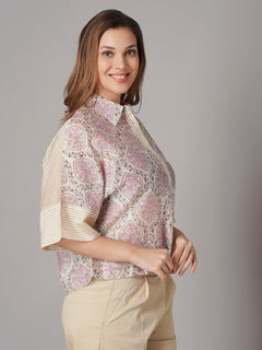 Women's Cotton Silk Boxy Fit Blouse White