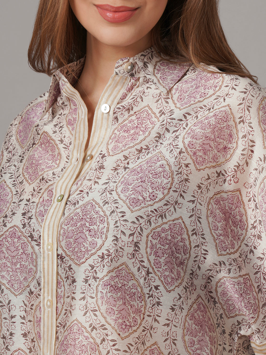 Women's Cotton Silk Boxy Fit Blouse White