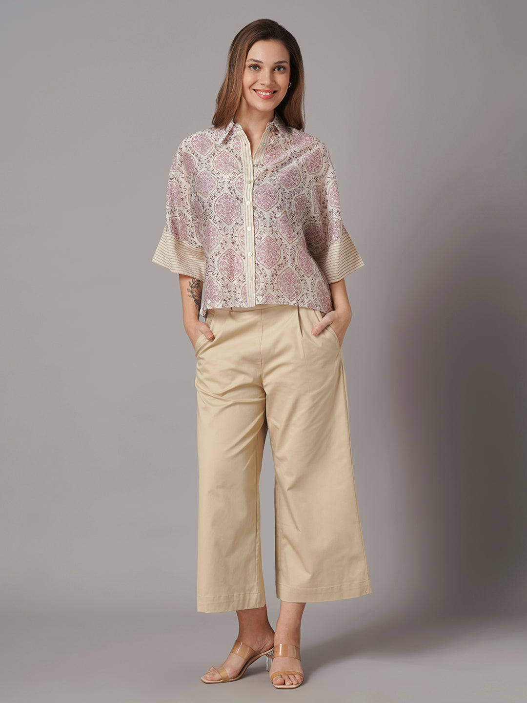 Women's Cotton Silk Boxy Fit Blouse White