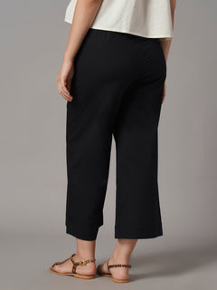 Women's Cotton Lycra Regular Fit Culotte Black
