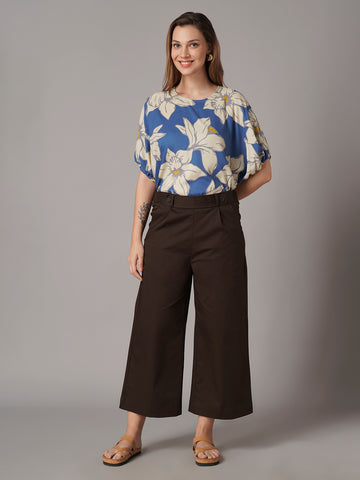 Women's Cotton Lycra Regular Fit Culotte Brown