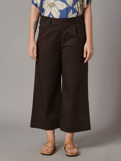 Women's Cotton Lycra Regular Fit Culotte Brown