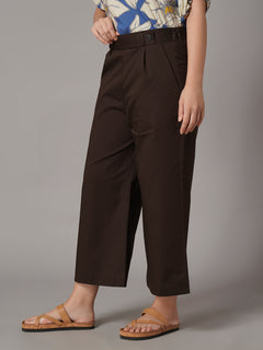 Women's Cotton Lycra Regular Fit Culotte Brown