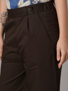 Women's Cotton Lycra Regular Fit Culotte Brown