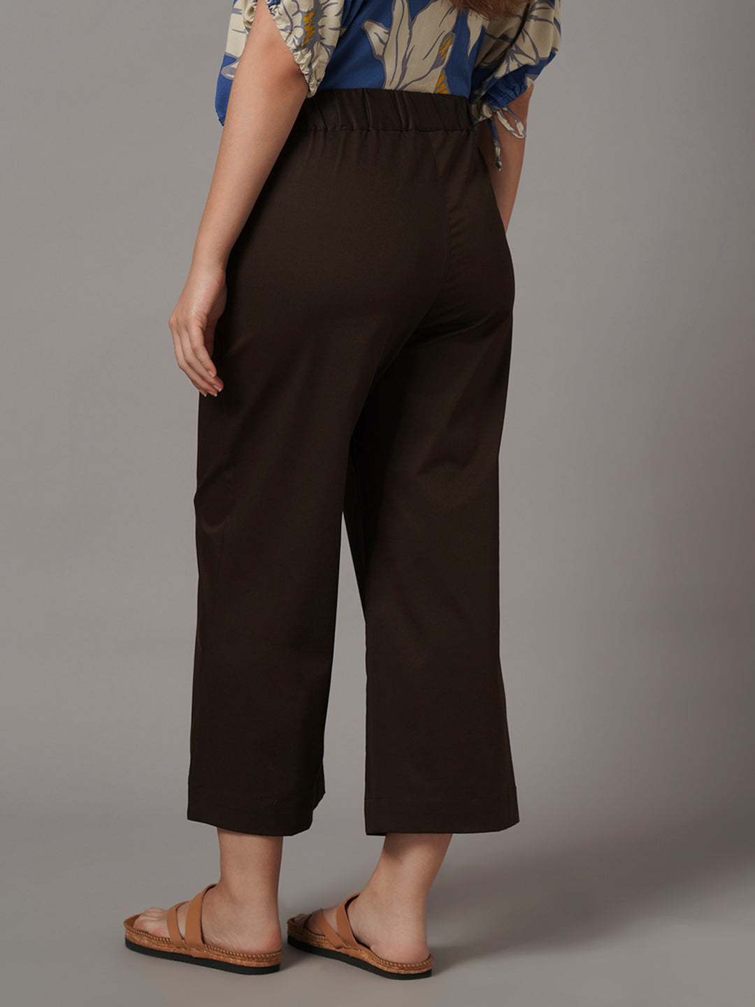 Women's Cotton Lycra Regular Fit Culotte Brown