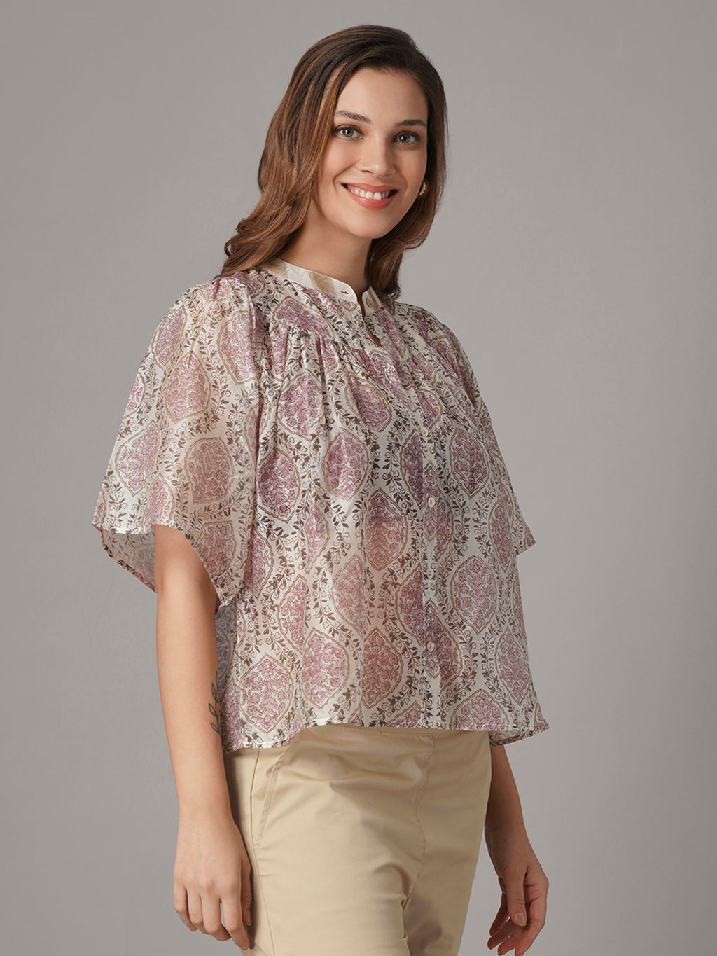Women's Cotton Silk Regular Fit Blouse White