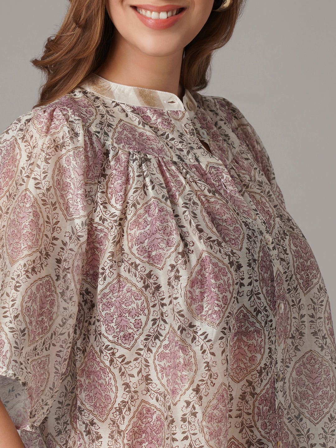 Women's Cotton Silk Regular Fit Blouse White