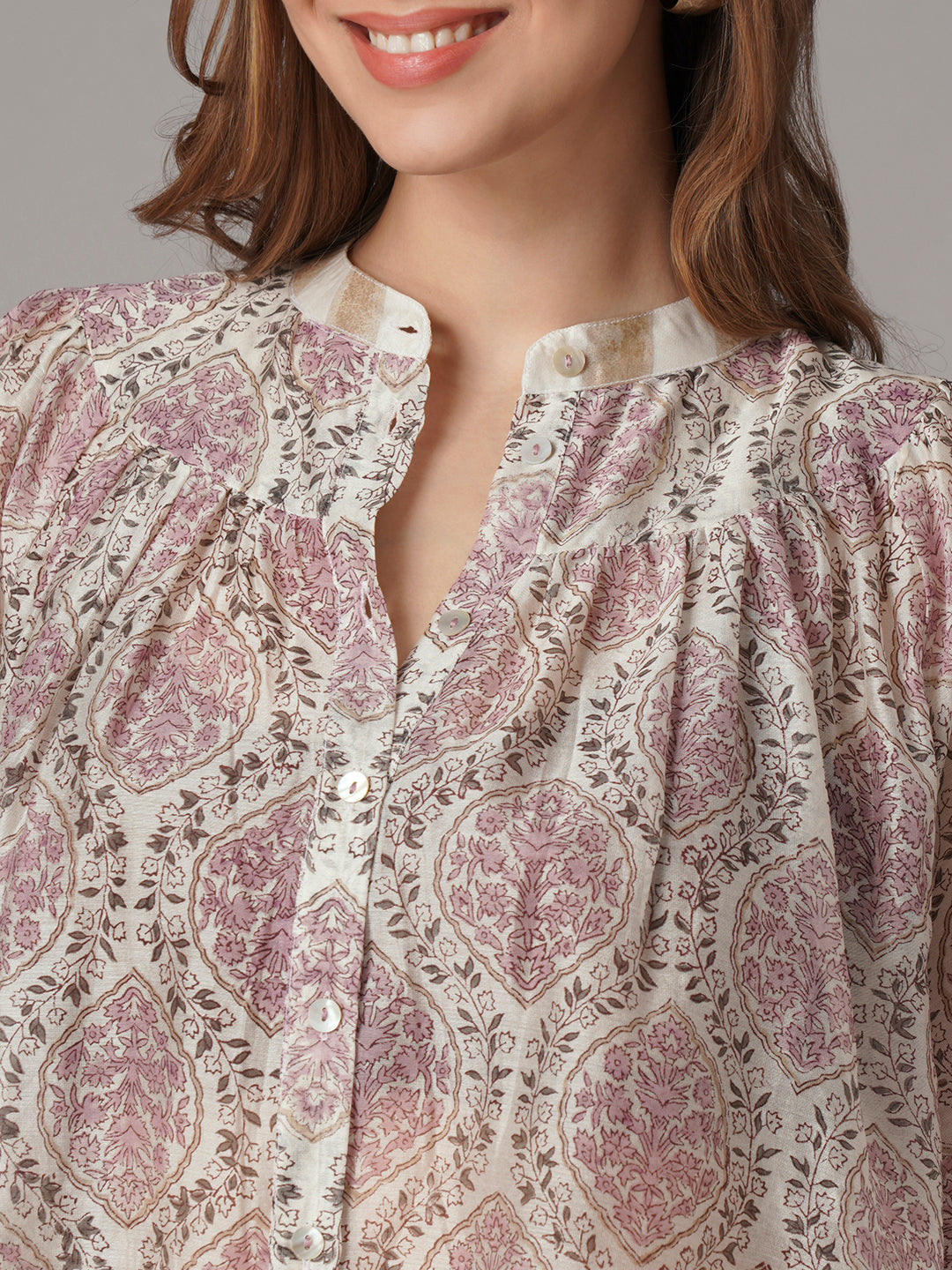 Women's Cotton Silk Regular Fit Blouse White