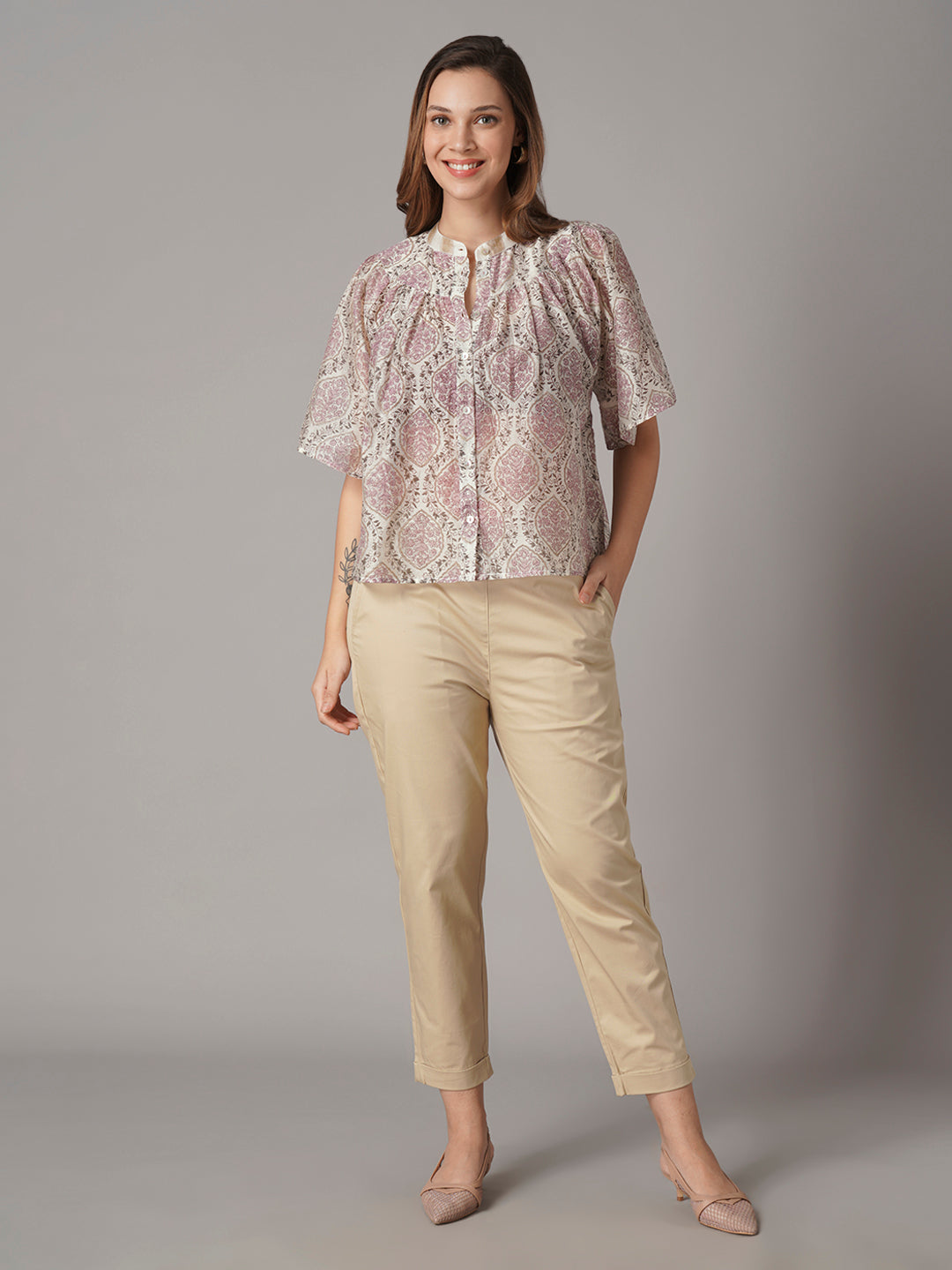 Women's Cotton Silk Regular Fit Blouse White
