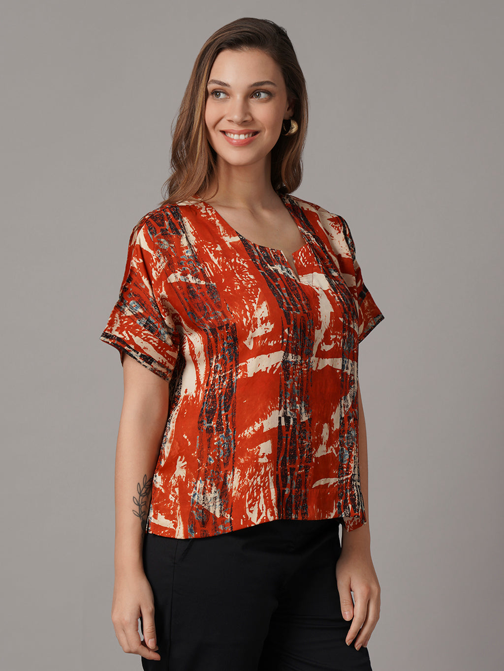 Women's Modal Viscose Relax Fit Blouse Red