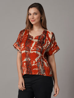 Women's Modal Viscose Relax Fit Blouse Red