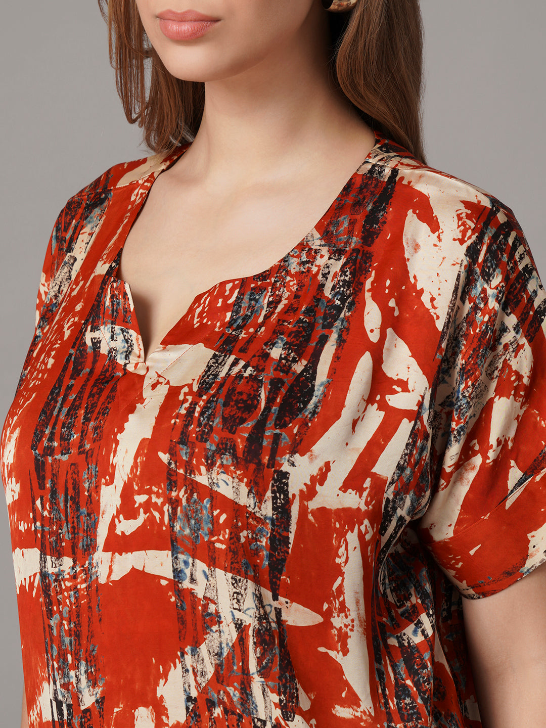 Women's Modal Viscose Relax Fit Blouse Red