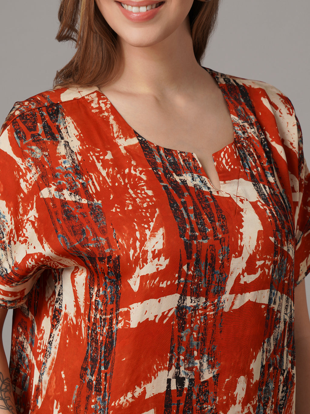 Women's Modal Viscose Relax Fit Blouse Red