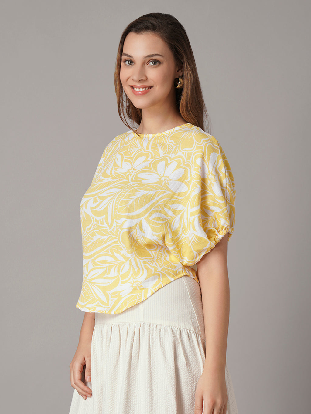 Women's 100% Cotton Regular Fit Blouse Yellow
