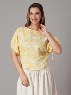 Women's 100% Cotton Regular Fit Blouse Yellow