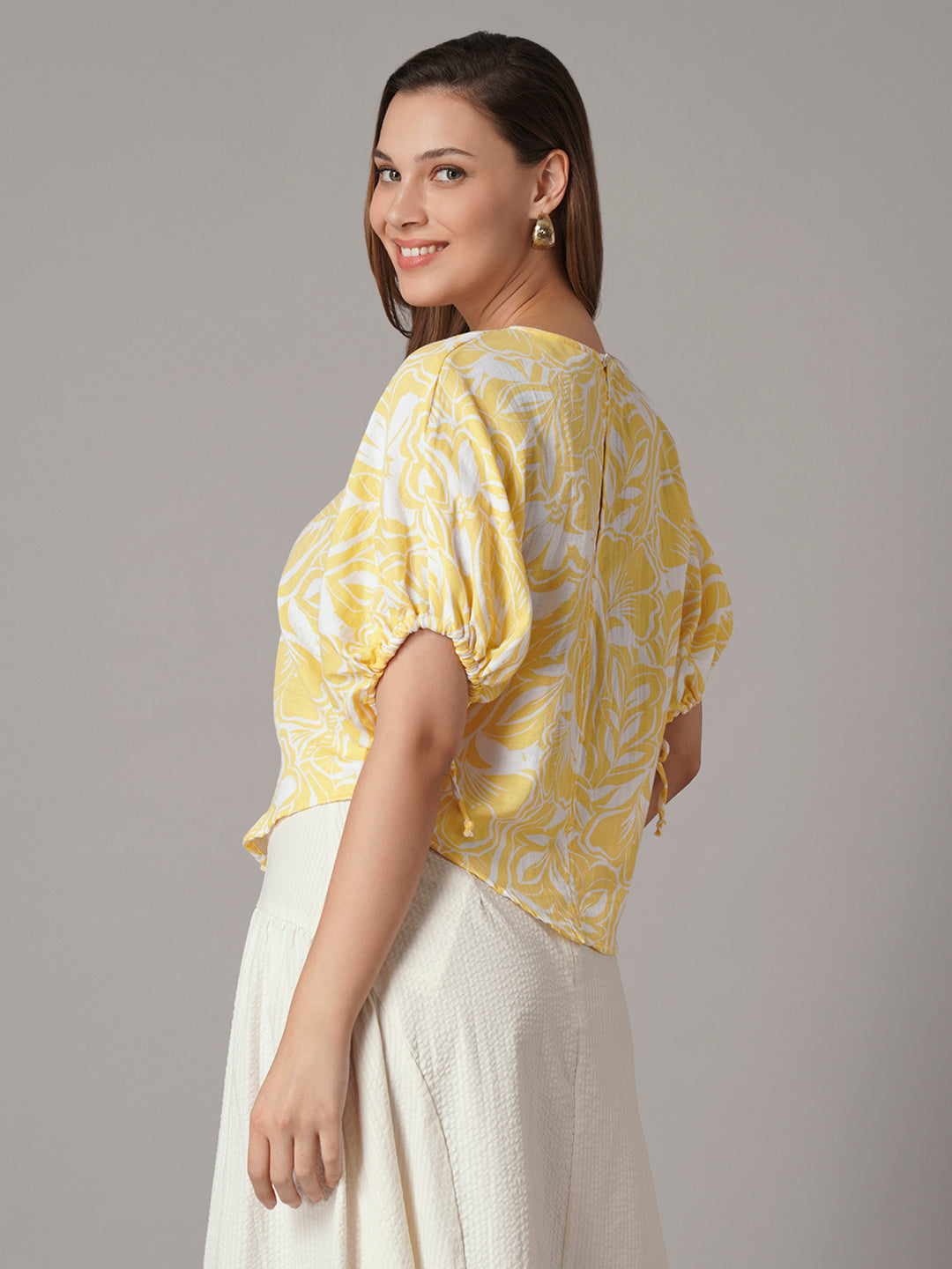 Women's 100% Cotton Regular Fit Blouse Yellow