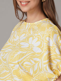 Women's 100% Cotton Regular Fit Blouse Yellow