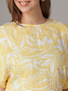 Women's 100% Cotton Regular Fit Blouse Yellow