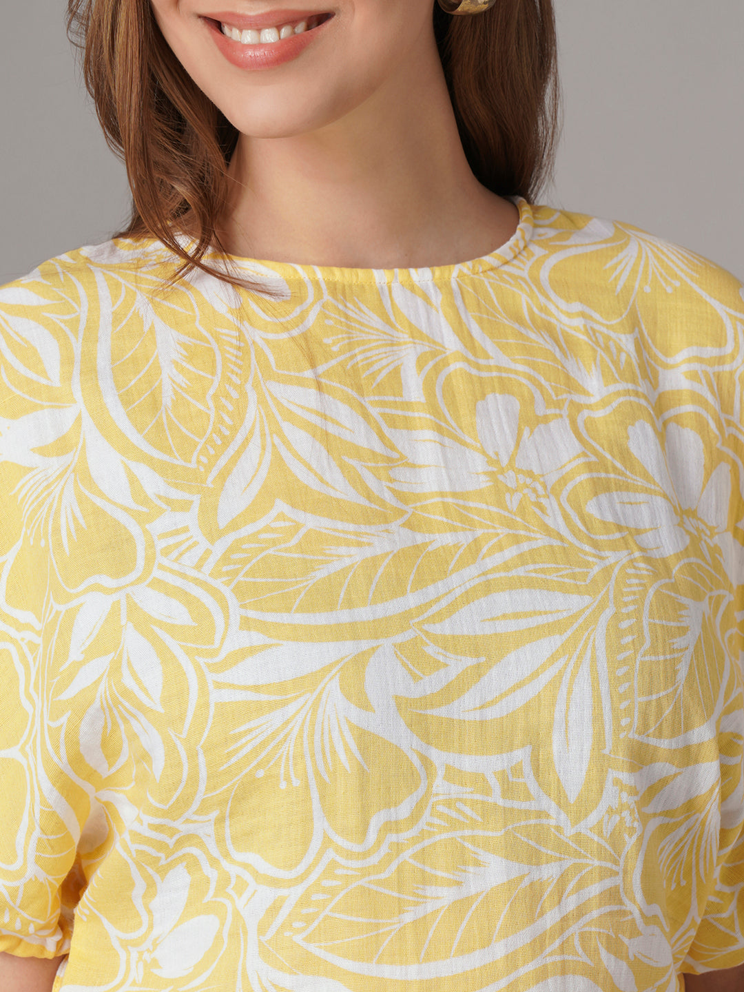 Women's 100% Cotton Regular Fit Blouse Yellow
