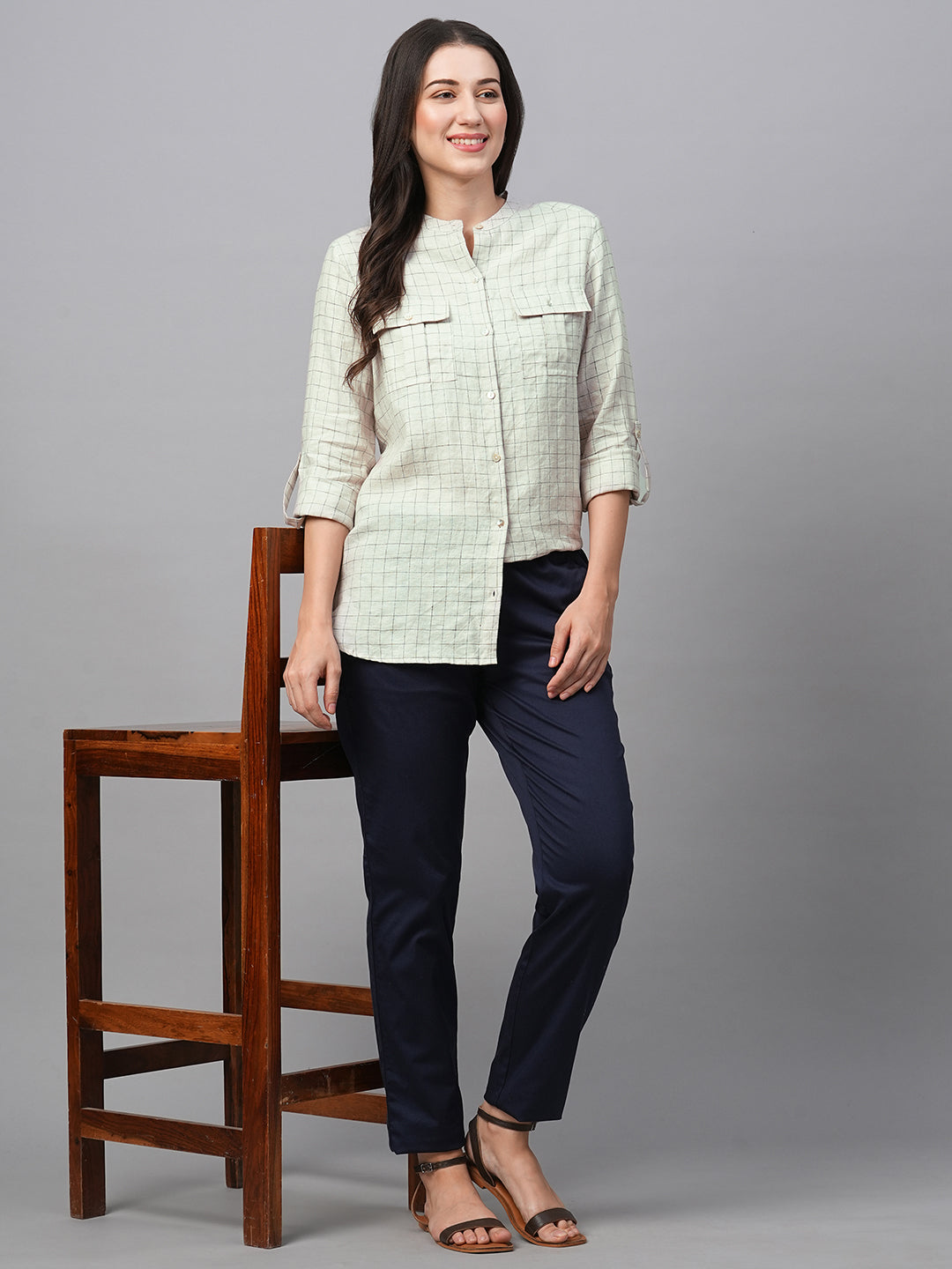 Women's Natural Linen Excel Regular Fit Blouse