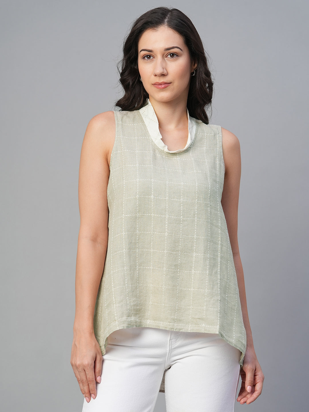 Women's Natural 100% Linen Regular Fit Blouse