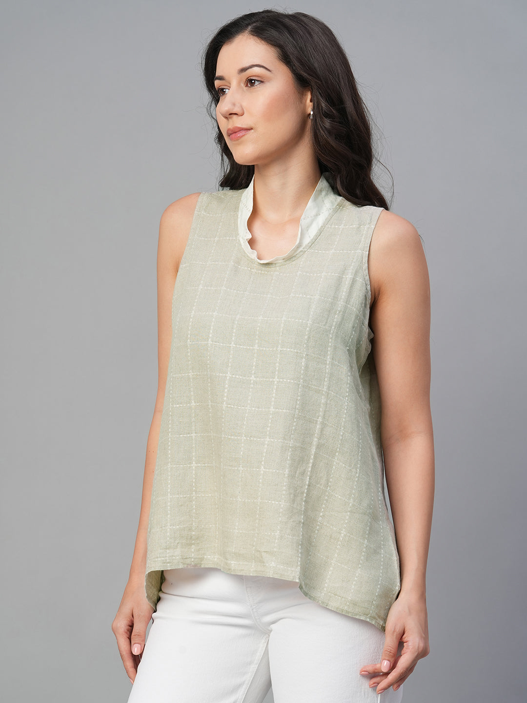 Women's Natural 100% Linen Regular Fit Blouse