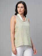 Women's Natural 100% Linen Regular Fit Blouse