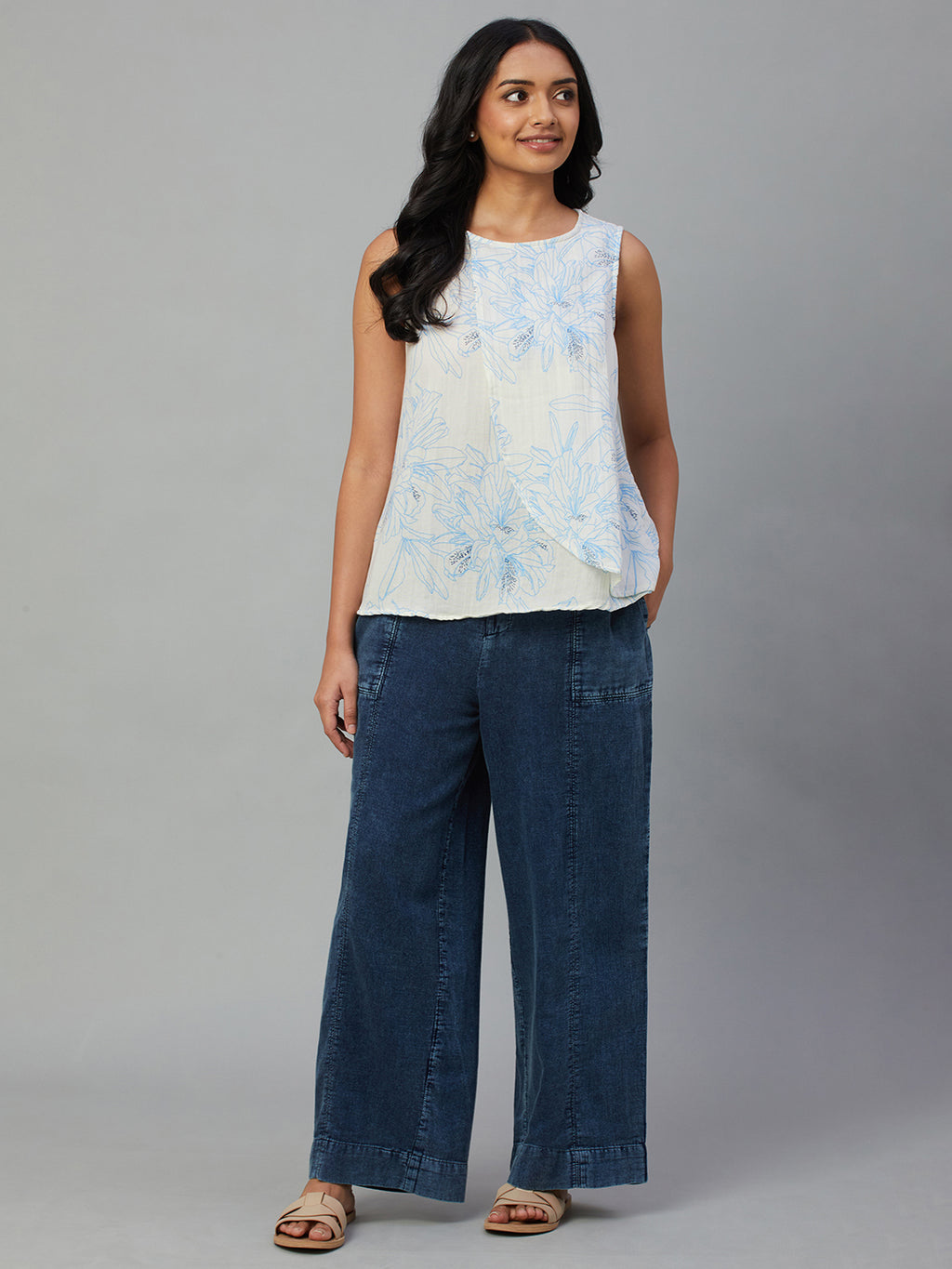 Women's White 100% Cotton Regular Fit Blouse