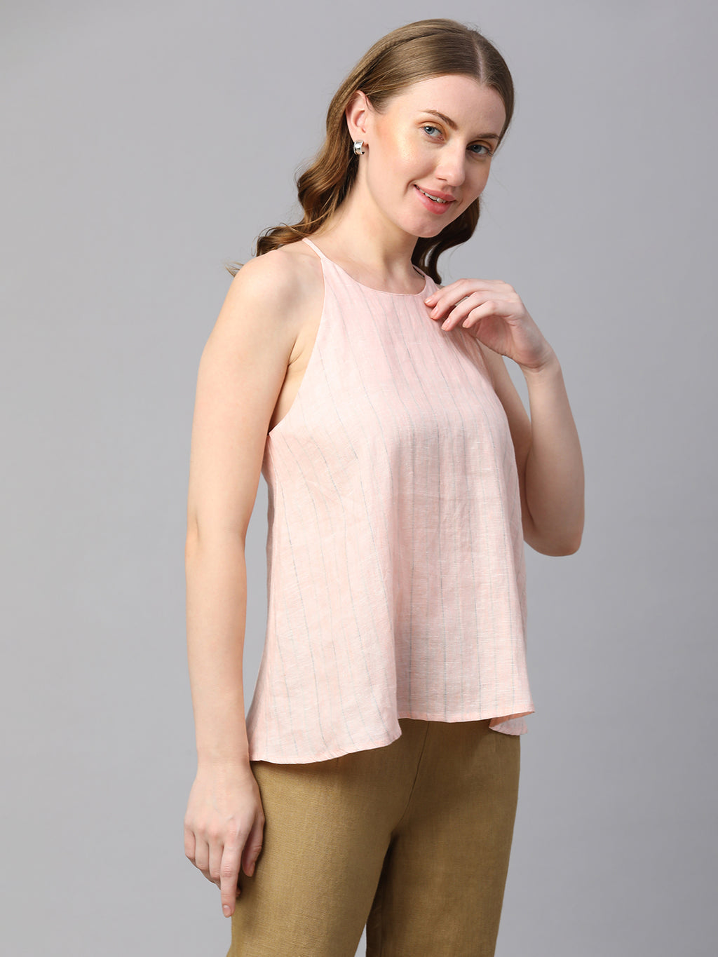 Women's Rose 100% Linen Regular Fit Blouse