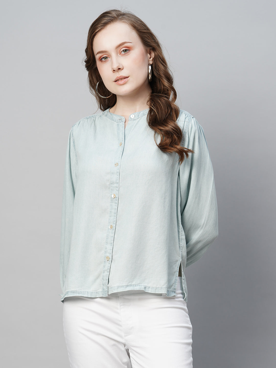 Women's Blue Excel Regular Fit Blouse