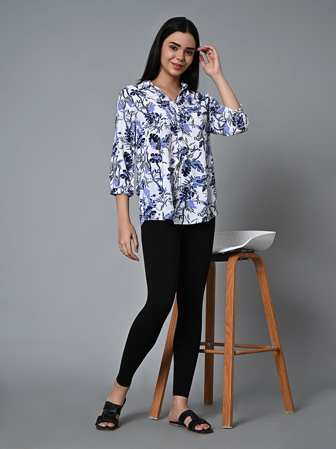 Women's White Viscose Regular Fit Blouse