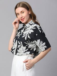 Women’s Cotton Boxy Fit Blouse Midnight Blue
