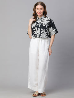 Women’s Cotton Boxy Fit Blouse Midnight Blue