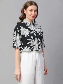 Women’s Cotton Boxy Fit Blouse Midnight Blue